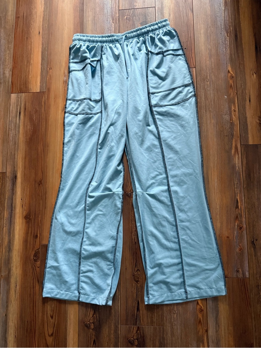 Light Blue Wide-Leg Lounge Pants